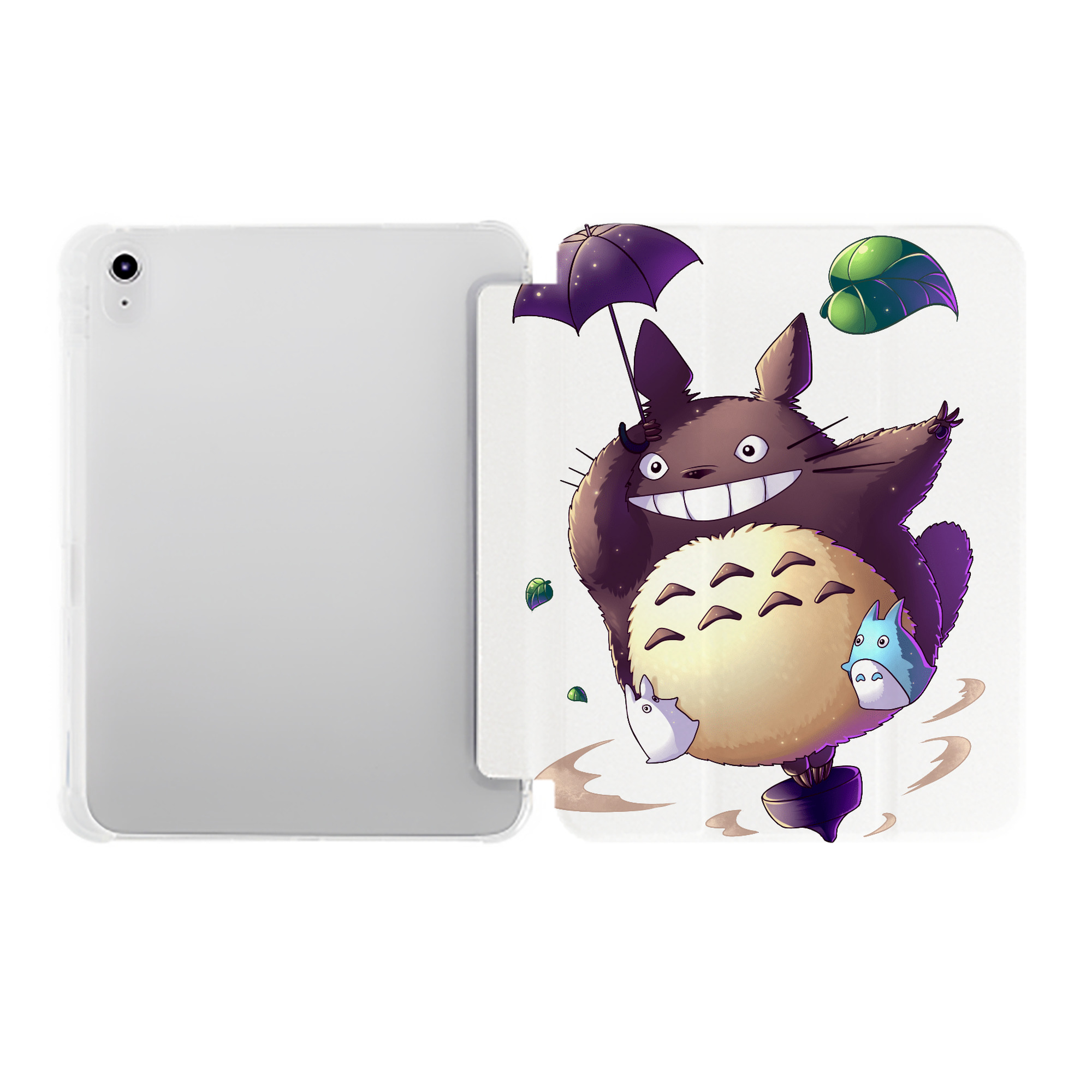 （画像用） となりのトトロ 草壁メイ 草壁サツキ My Neighbor Totoro Satsuki Kusakabe Mei Kusakabe IPad ケース ペン収納付き 三つ折りスタンド PUレザー×シリコン 対応機種9.5/10.5/10.9インチ